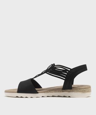 Sandales à petit talon compensé et brides élastiques femme - Emilia Rosa vue9 - EMILIA ROSA - GEMO