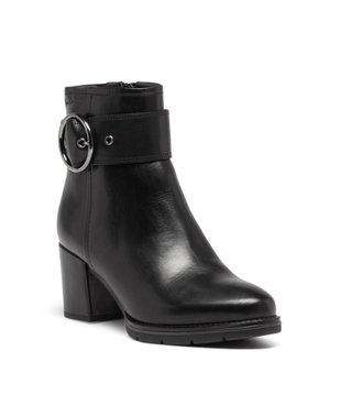 Boots femme à talon carré dessus en cuir uni et à zip - Pierre Cardin D vue2 - PIERRE CARDIN DIFFUSION - GEMO