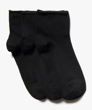 Chaussettes femme unies tige courte (lot de 3 paires) vue1 - GEMO(HOMWR FEM) - GEMO