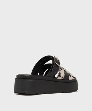Mules à semelle plateforme motif animalier femme vue4 - 5 MILES - GEMO