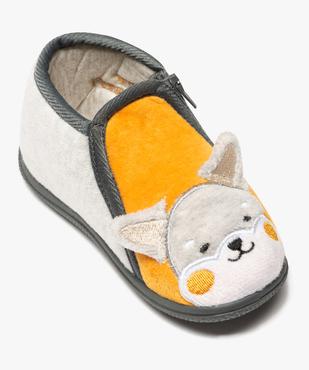 Chaussons bébé garçon bottillons en velours motif chien vue5 - GEMO 4G BEBE - GEMO