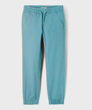 Pantalon jogger en twill de coton taille élastique garçon vue1 - GEMO (ENFANT) - GEMO