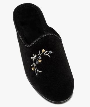 Chaussons femme mules confort en velours brodé vue5 - GEMO(HOMWR FEM) - GEMO