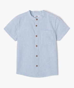 Chemise garçon rayée à manches courtes et col mao vue3 - GEMO (ENFANT) - GEMO