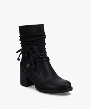 Boots femme à talon bride fantaisie et semelle crantée  vue2 - GEMO(URBAIN) - GEMO