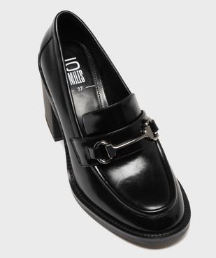 Mocassins à talon bloc avec bijou métallique sur le dessus femme - 5 Miles vue5 - 5 MILES - GEMO