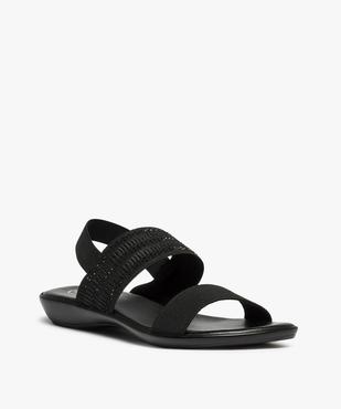 Sandales femme à larges brides élastiques et strass vue2 - GEMO (CASUAL) - GEMO