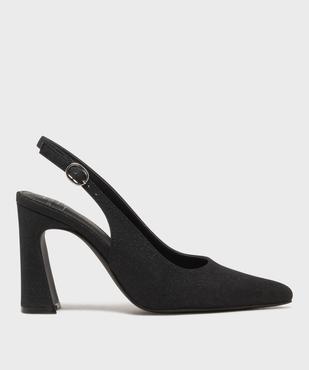 Escarpins slingback à talon haut en matière pailletée femme - Follow Me vue1 - FOLLOW ME - GEMO