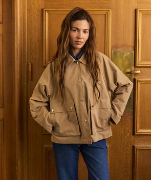 Imperméable court à boutons pression femme - LuluCastagnette vue5 - LULUCASTAGNETTE - GEMO
