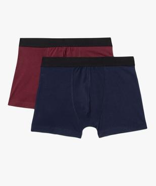 Boxer uni en coton extensible homme (lot de 2) vue1 - GEMO 4G HOMME - GEMO