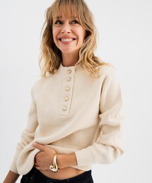 Pull col montant femme vue2 - GEMO(FEMME PAP) - GEMO