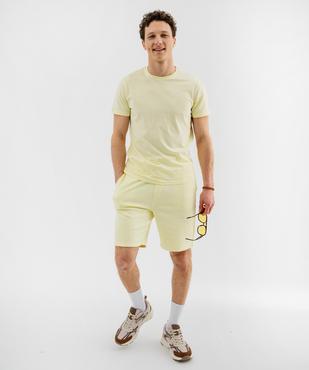 Tee-shirt manches courtes col rond en coton homme vue4 - GEMO 4G HOMME - GEMO