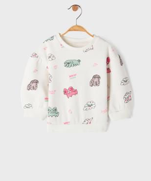 Sweat imprimé à manches bouffantes bébé fille vue1 - GEMO 4G BEBE - GEMO