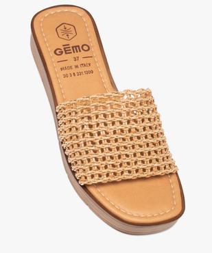 Mules femme à talon plat avec bandeau tressé irisé vue5 - GEMO (CASUAL) - GEMO