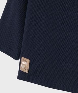 Tee-shirt manches longues en maille nid d’abeille bébé garçon vue2 - GEMO 4G BEBE - GEMO