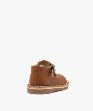 Babies bébé garçon en cuir uni avec dessus perforé vue4 - GEMO(BEBE DEBT) - GEMO