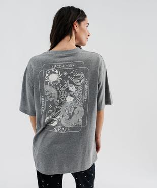 Haut de pyjama manches courtes imprimé devant et dos mixte vue2 - GEMO 4G FEMME - GEMO