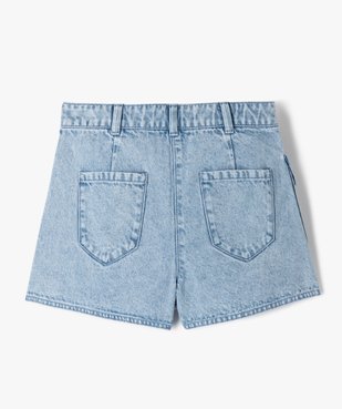 Jupe-short en jean avec poche à rabat fille vue5 - GEMO 4G FILLE - GEMO