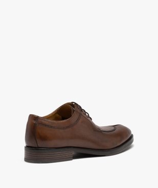 Derbies homme dessus en cuir uni à lacets cirés - Taneo vue4 - TANEO - GEMO