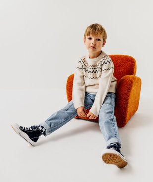 Pull en maille jacquard garçon vue1 - GEMO (ENFANT) - GEMO