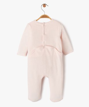 Pyjama dors-bien en velours à motif oursons bébé fille vue4 - GEMO 4G BEBE - GEMO