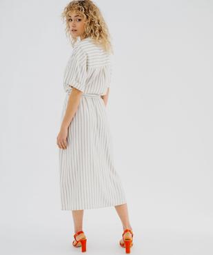 Robe chemise à manches courtes à rayures femme vue3 - GEMO 4G FEMME - GEMO