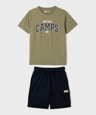 Pyjashort bicolore avec inscription garçon - Camps United vue1 - CAMPS - GEMO