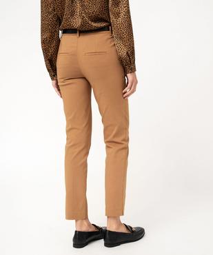 Pantalon en toile extensible coupe slim avec ceinture femme vue3 - GEMO(FEMME PAP) - GEMO