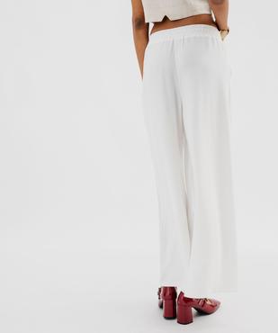 Pantalon large et fluide à taille élastiquée et liens à nouer femme vue3 - GEMO 4G FEMME - GEMO
