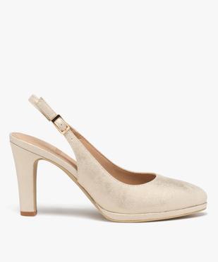 Escarpins femme unis à talon haut et irisés à paillettes vue2 - GEMO(URBAIN) - GEMO