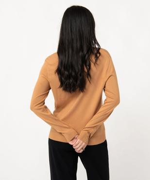 Pull en maille fine à col V et boutons fantaisie femme vue3 - GEMO 4G FEMME - GEMO