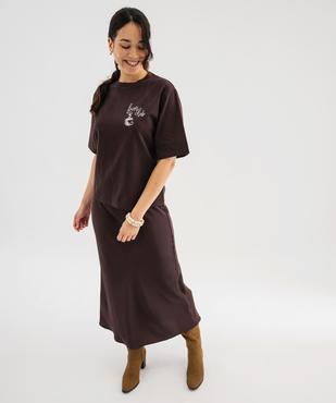 Tee-shirt manches courtes loose imprimé devant et dos femme vue1 - GEMO(FEMME PAP) - GEMO