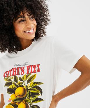 Tee-shirt manches courtes avec inscriptions femme vue5 - GEMO 4G FEMME - GEMO