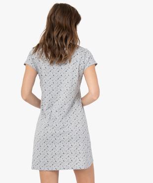 Chemise de nuit imprimée à manches courtes femme vue3 - GEMO 4G FEMME - GEMO