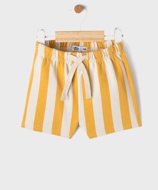Short rayé en maille French Terry bébé garçon vue1 - GEMO(BEBE DEBT) - GEMO