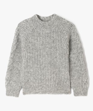 Pull en maille côtelée à col montant fille vue1 - GEMO (ENFANT) - GEMO