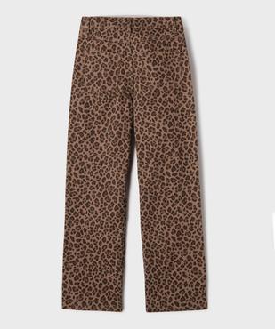 Pantalon straight imprimé léopard fille vue3 - GEMO 4G FILLE - GEMO