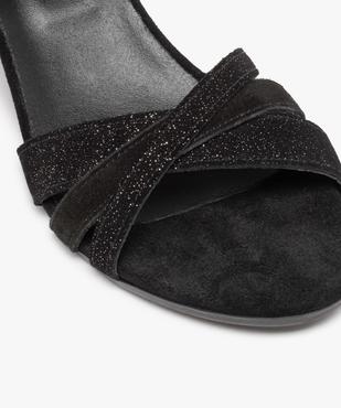 Sandales femme à talon dessus cuir retourné - Tanéo vue6 - TANEO - GEMO