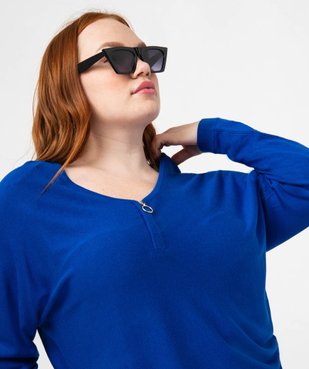 Pull fin avec col V zippé femme grande taille vue6 - GEMO 4G GT - GEMO