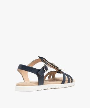 Sandales femme plates dessus feuille métallisée vue4 - GEMO (CASUAL) - GEMO