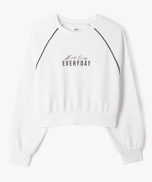 Sweat molletonné coupe courte fille vue1 - GEMO 4G FILLE - GEMO
