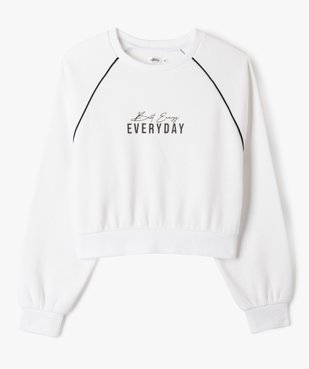 Sweat molletonné coupe courte fille vue1 - GEMO 4G FILLE - GEMO