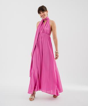 Robe longue dos-nu multi-look en viscose femme vue1 - GEMO(FEMME PAP) - GEMO