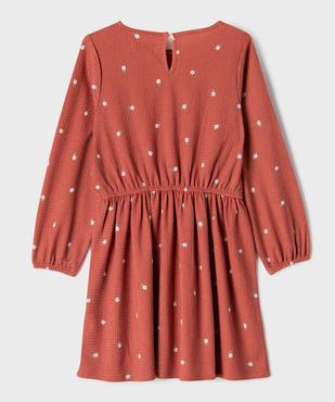 Robe manches longues en maille extensible imprimé fille vue3 - GEMO 4G FILLE - GEMO