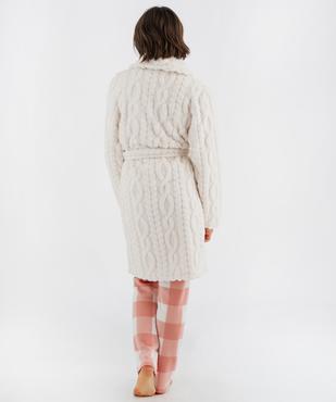 Robe de chambre en maille douillette femme vue3 - GEMO(HOMWR FEM) - GEMO