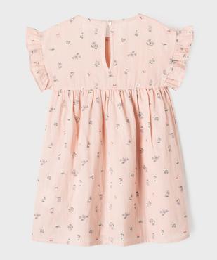 Robe en gaze de coton avec manches volantées fille vue3 - GEMO 4G FILLE - GEMO