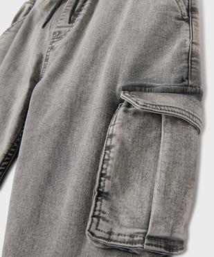 Jean slim cargo en denim extensible délavée garçon vue3 - GEMO 4G GARCON - GEMO
