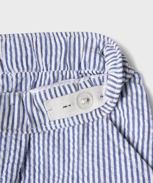 Short rayé en maille gaufrée garçon vue4 - GEMO (ENFANT) - GEMO