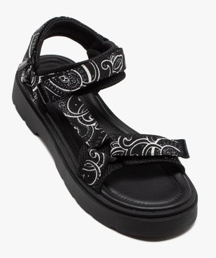Sandales fille avec brides à motifs et à scratch  vue5 - GEMO (ENFANT) - GEMO