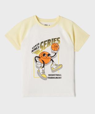 Tee-shirt manches courtes raglan imprimé basket garçon vue2 - GEMO 4G GARCON - GEMO